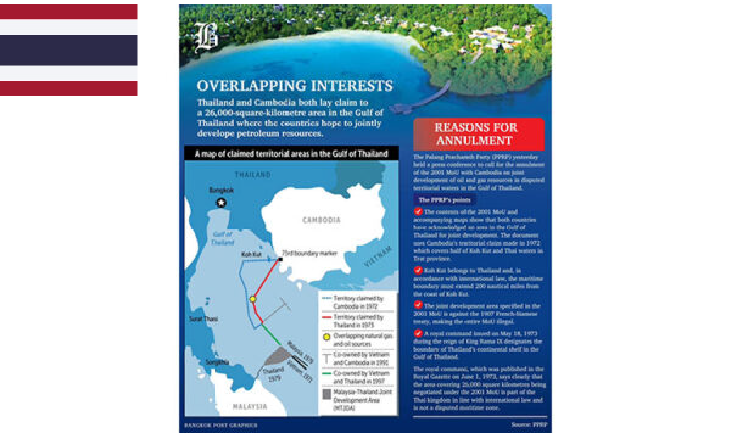 タイ政府　「カンボジアと国境を接する領土の島は安全」と発表